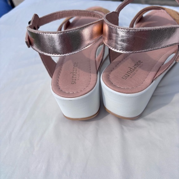 Sundance Sandals 10 Brown platform wedge Womens Shoes Made In Italy - Picture 7 of 14